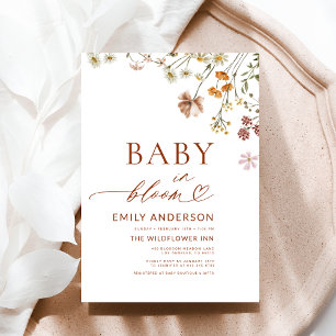 Convites Bebê selvagem no Chá de fraldas Bloom Terracotta