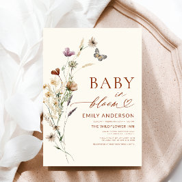 Convites Bebê selvagem no Chá de fraldas Bloom Terracotta