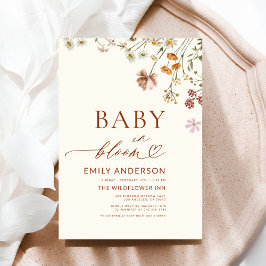 Convites Bebê selvagem no Chá de fraldas Bloom Terracotta