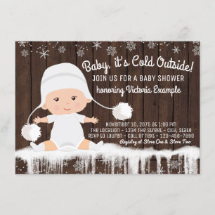 Convites Bebê, seu Chá de fraldas Frio Exterior