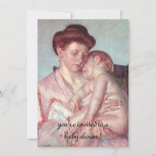 Convites Bebê Sonolento de Mary Cassatt, Chá de Bebê Vintag