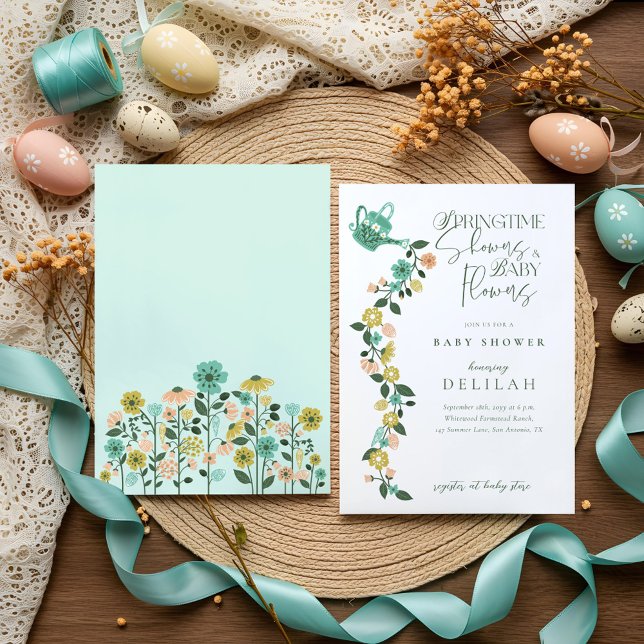 Convites Bebê Springtime em Chá de fraldas de Páscoa de San (Springtime Baby in Bloom Easter Baby Shower Invitation)