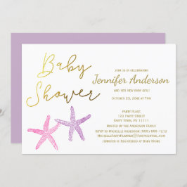 Convites Bebê Starfish Chá de fraldas