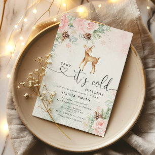 Convites Bebê veado bebê Está frio fora do chá de frald