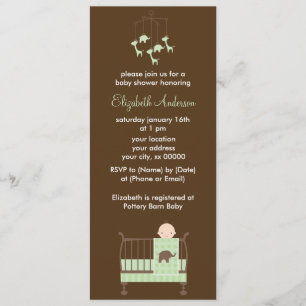 Convites Bebê verde no Chá de fraldas