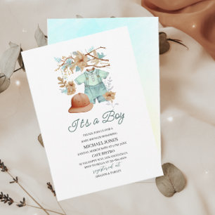 Convites Bebê veste aquarela Chá de fraldas