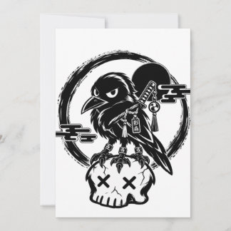 Convites Bebê Yatagarasu (Corvo de três pernas) No Crânio