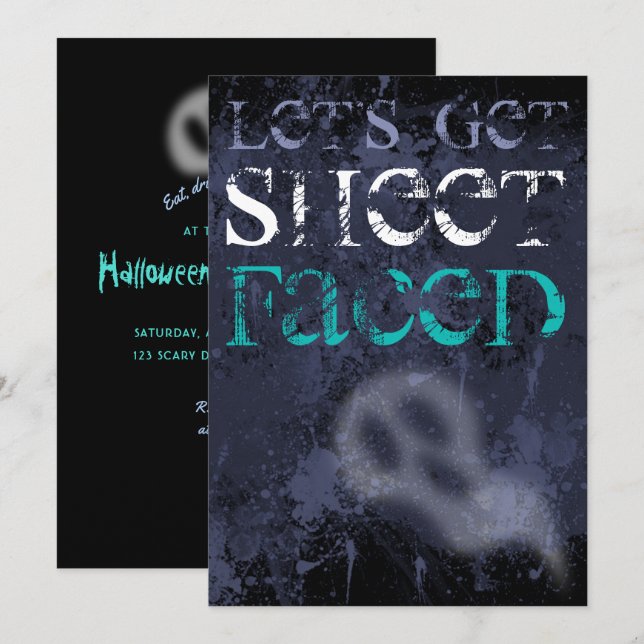 Convites Bebendo Adulto Convidado para Festa de Halloween (Frente/Verso)