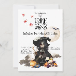 Convites Beber Bruxas no Aniversário
