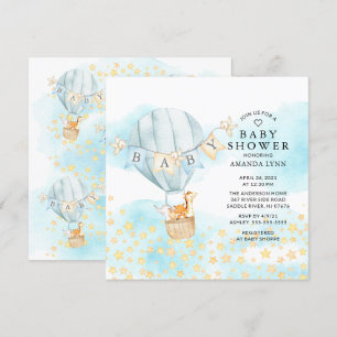Convites Bebês Animais de Ar Quente Chá de fraldas de Balõe