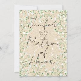 Convites Bebês Breath Floral Você Será Minha Matriz de Honr