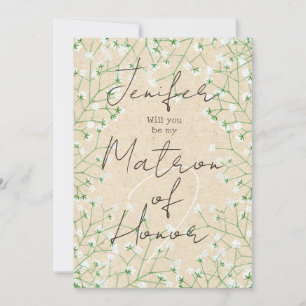 Convites Bebês Breath Floral Você Será Minha Matriz de Honr