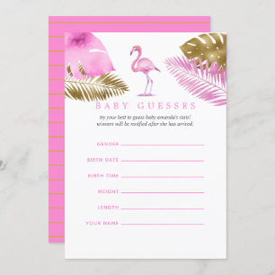 Convites Bebês, Chá de fraldas Flamingo, rosa e Dourado, pa