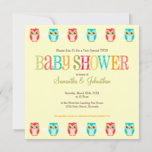 Convites Bebês - Chá de gêmeos gêmeos e meninas - Convi