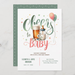 Convites Bebês CÓDIGOS Garrafas Saúde Flores