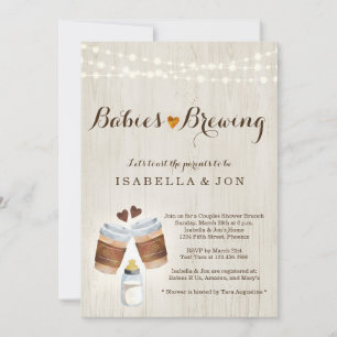 Convites Bebês Criando Café Tea Twins Chá de fraldas Casal