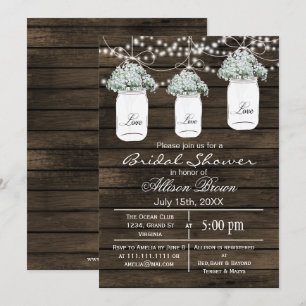 Convites bebês de madeira em forma de barril chá de jardi