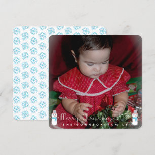 Convites Bebês de Natal Snowman Crianças Saudação Fotog