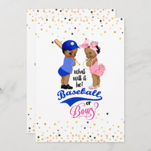 Convites Bebês Étnicos Baseball Ou Arcos Sexo Revelação