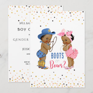 Convites Bebês Étnicos Boots Ou Arcos Gênero Revelam