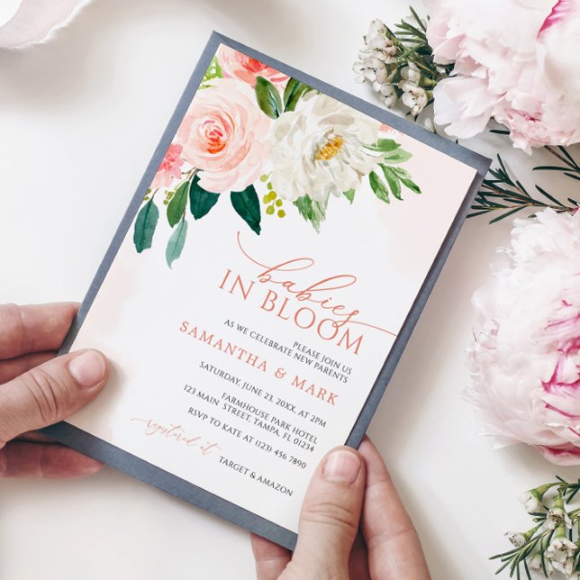 Convites Bebês no Chá de fraldas dos Gêmeos Rosa Espelhos (Criador carregado)