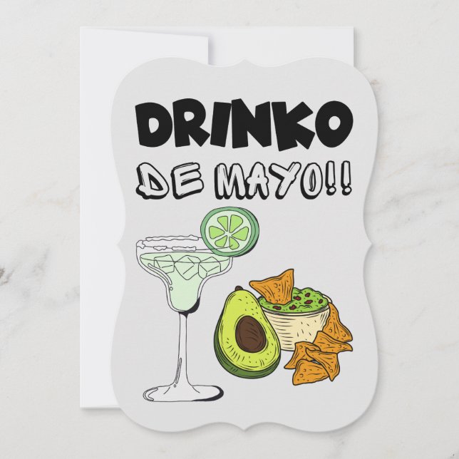 Convites Bebida Cinco de Mayo Drinko de Maio Brincadeira Di (Frente)