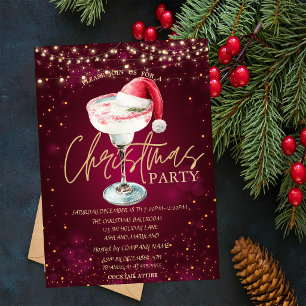 Convites Bebida de Natal Chapéu do Papai Noel Vermelho Nata