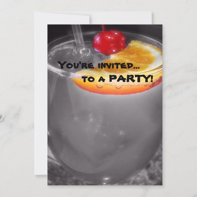 Convites Bebida do cocktail do happy hour (Frente)