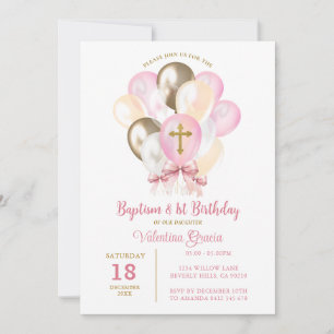 Convites Bebida Dourada rosa, Batismo, Arco de aniversário