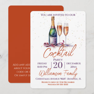 Convites Bebida Espumante para Festa de Cocktail