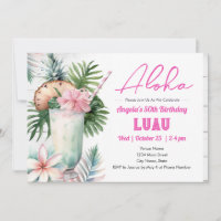 Bebida Tropical Aloha Luau Aniversário de 50 anos