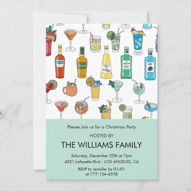 Convites Bebidas Contemporâneas Coquetel do Partido de Nata (Frente)
