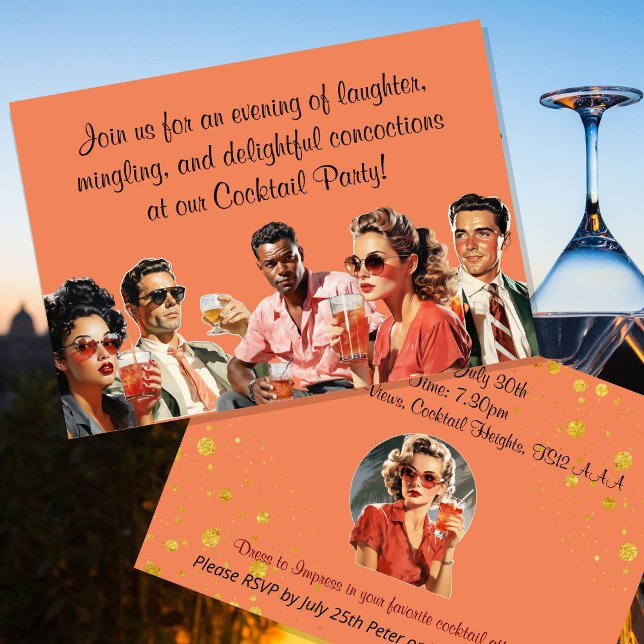 Convites Bebidas de coquetel se juntam sofisticadas (Criador carregado)