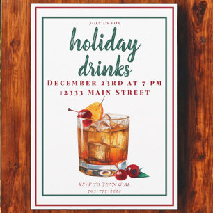 Convites Bebidas de Feriado Old Fashioned Coquetel de Natal