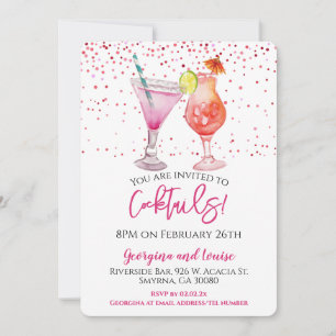 Convites Bebidas de festa cor-de-rosa