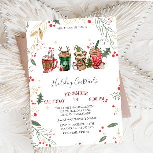 Convites Bebidas de Natal Coquetel Companhia de Azevinho de