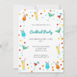 Convites Bebidas Divertidas de Verão Festa de Coquetel