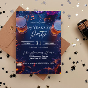 Convites Bebidas e Confetti Blue Eve Party