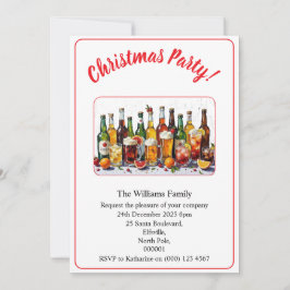 Convites Bebidas e Coquetéis de Festa de Natal Cor Xmas