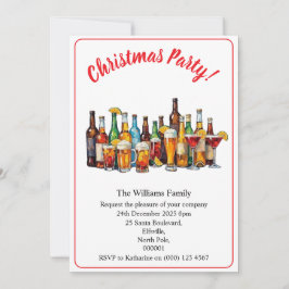 Convites Bebidas e Coquetéis de Festa de Natal Minimal Xmas