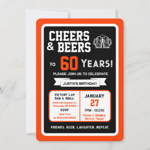 Convites Bebidas e Parabéns no Bar Esportivo pelos 60 Anos