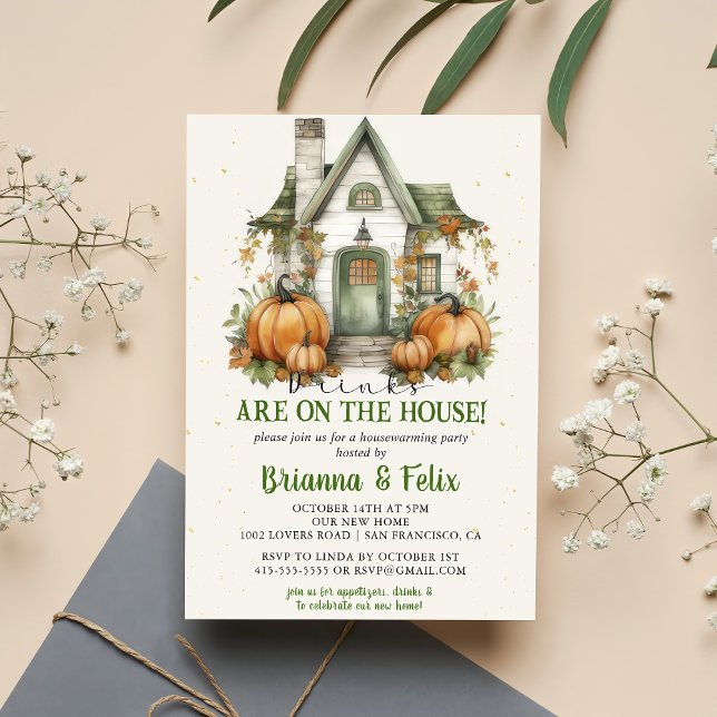 Convites Bebidas Estão Na Casa! Festa de Halloween (Criador carregado)