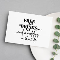 Bebidas grátis, casamento divertido e moderno