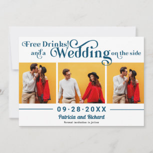 Convites Bebidas Grátis Casamento Informal Salve A Data 3 F