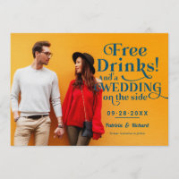 Bebidas Grátis Divertido Casamento Informal Salvar
