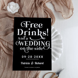 Convites Bebidas Grátis Divertido Casual Casamento Salvar A