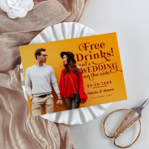 Bebidas Grátis Divertido Casual Casamento Salvar A