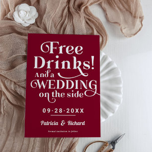 Convites Bebidas Grátis Divertido Casual Casamento Salve A 