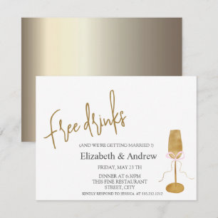 Convites Bebidas Grátis,Taça de Champanhe Chic 