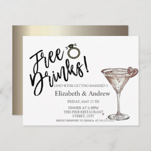 Convites Bebidas Gratuitas,Casamento Coração de Martini Gla